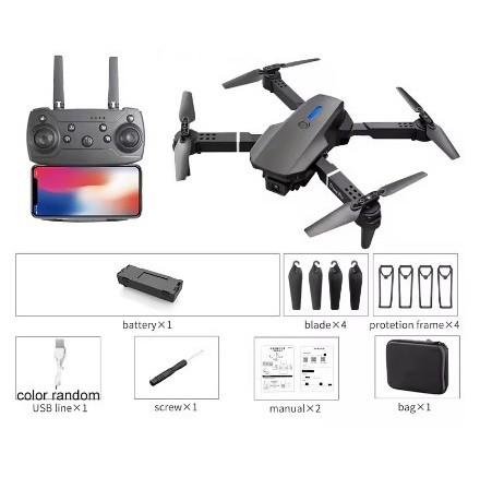 Квадрокоптер дрон з камерою E88 Pro 4k HD подвійна камера RC FPV з WiFi Камерою на Пульті керування 3.7V 1500 mAh до 15 хвилин