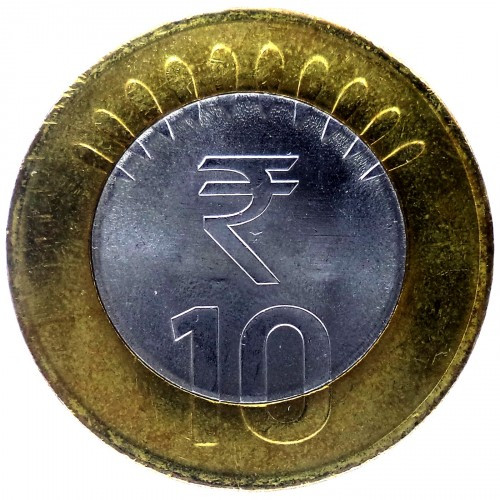Індія 10 рупій, 2011 рік Біметал, 7g, ø 27mm  №3144, фото 1