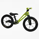 Біговел дитячий Corso колеса 14 дюймів NL-83150 Салатовий, складана нейлонова рама, надувні колеса 14',, фото 2