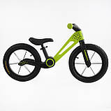 Біговел дитячий Corso колеса 14 дюймів NL-83150 Салатовий, складана нейлонова рама, надувні колеса 14',, фото 3