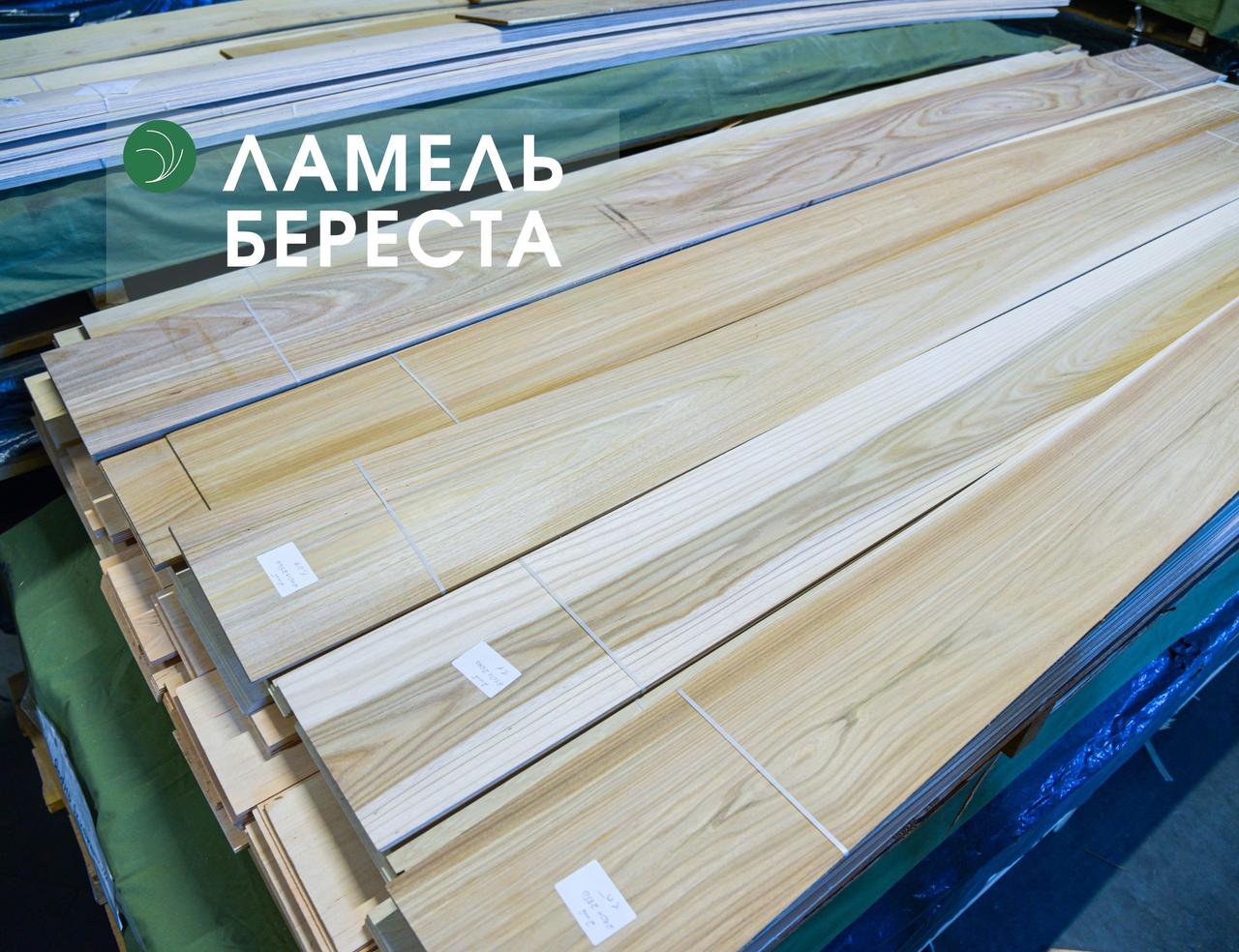 Пиляний шпон береста (ламель) 4,5 мм / 1 ґатунок / від 2,1 м до 3,1 м