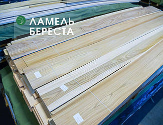 Пиляний шпон береста (ламель) 4,5 мм / 1 ґатунок / від 2,1 м до 3,1 м
