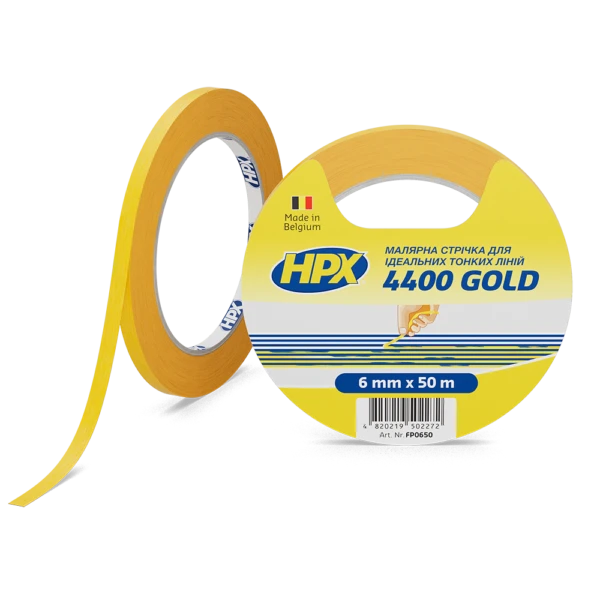 Стрічка малярна помаранчева HPX 4400 Gold 6мм*50м