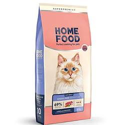 Home Food (Хом Фуд) - сухий корм для дорослих котів з чутливим травленням (Ягня з лососем і яблуком)400гр