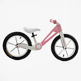 Біговел дитячий 14 дюймів Corso NL-96022 Рожевий, складана нейлонова рама, надувні колеса 14', велобіг, фото 2
