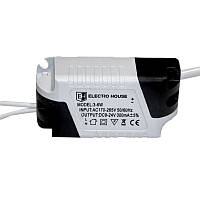 Драйвер для LED панелей ElectroHouse 3-7W iInput: AC 175-265 В Output:DC 36-48V
