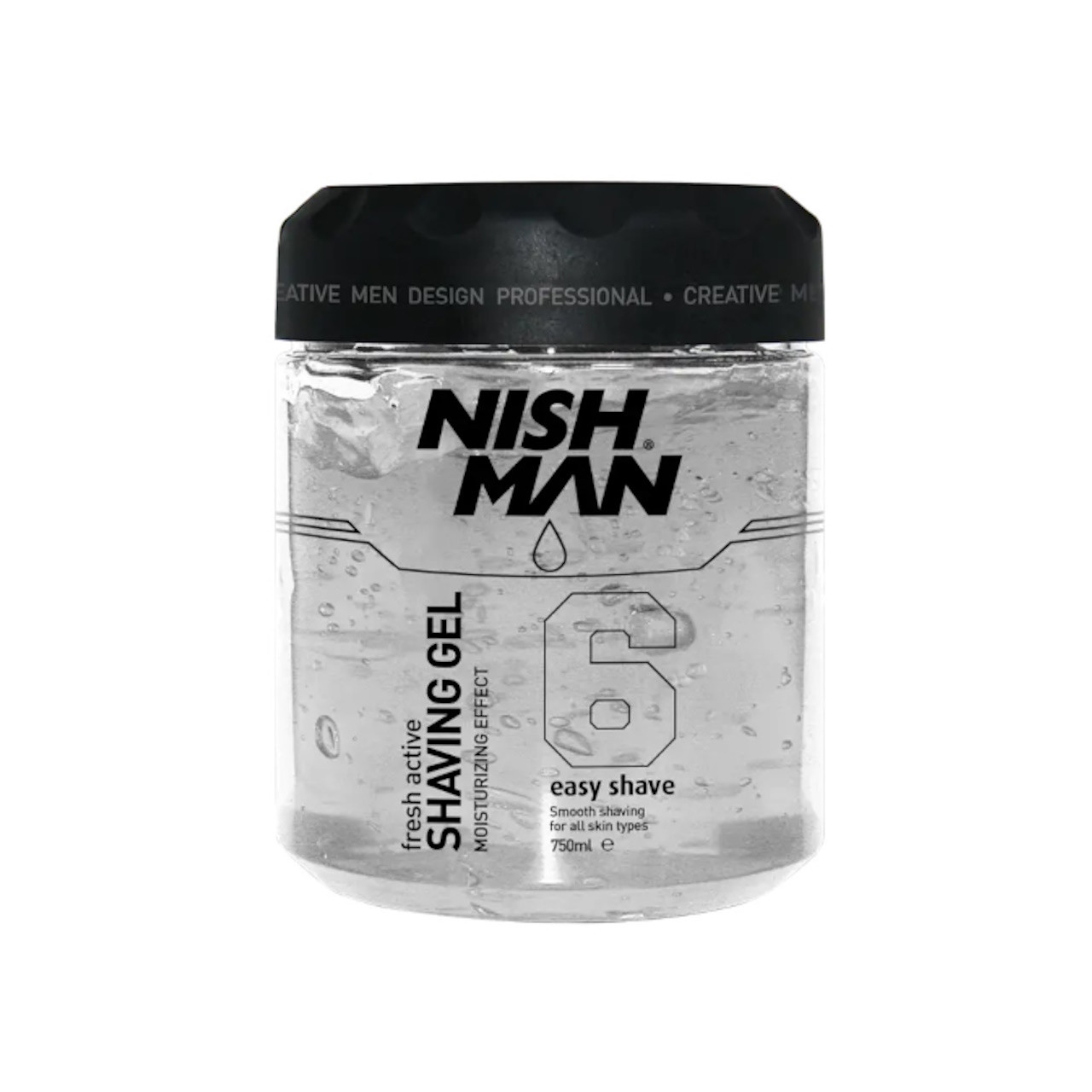 Гель для гоління Nishman №6 Easy Shave Shaving Gel, Прозорий в банці, 750 мл (10104029)