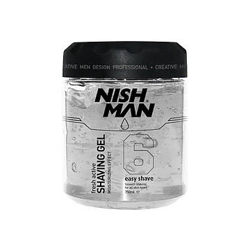 Гель для гоління Nishman №6 Easy Shave Shaving Gel, Прозорий в банці, 750 мл (10104028)