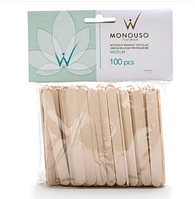 Одноразові дерев'яні шпателі ItalWax Medium вузькі, 114х10х2, 100 шт