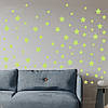 Фосфорні наліпки на стіну або стелю "Stars" - люмінесцентні наліпки, що світяться, зіркове небо, 94 шт., фото 2