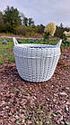Основне  біле кашпо з ручками для рослин із штучного ротанга ручної робити 12 л, фото 3