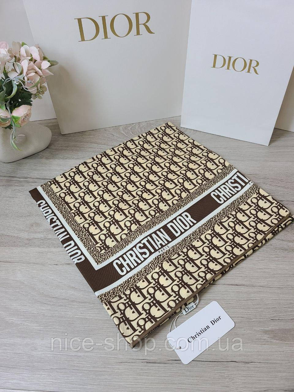 Хустка D.i.o.r шовкова з ручною підшивкою