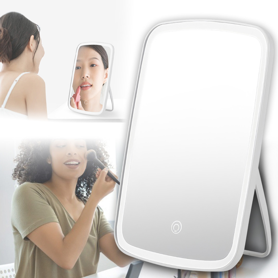 Дзеркало для макіяжу сенсорне з LED підсвічуванням TVT-11 Біле 3 режими підсвічування, фото 1