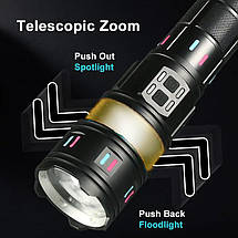 Ліхтар ручний night vision fluorescence AK178-1-white laser led PM60-TG+COB, 4x18650, power bank, ЗУ Type-C, zoom, 5 фільтрів, фото 5