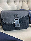 Чоловіча сумка месенджер через плече чорна якість преміум, фото 8
