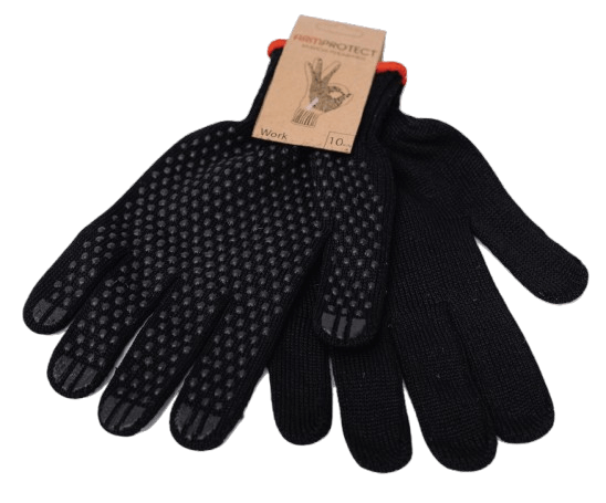 Рукавички ПВХ-точка, 50ХБ/50ПЕ, 10кл, XL(10), чорні, Armprotect Work, фото 1