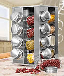 Набір із 16 баночок для зберігання спецій UNIQUE UN-1304 Квадратна спецовниця, фото 2