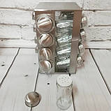 Набір із 16 баночок для зберігання спецій UNIQUE UN-1304 Квадратна спецовниця, фото 3