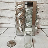 Набір із 16 баночок для зберігання спецій UNIQUE UN-1304 Квадратна спецовниця, фото 4