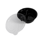 Соусник на 2 ділення з кришкою Чорний 912BL+907PK, фото 3