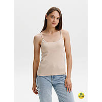 Базова однотонна жіноча майка з бавовни на тонких бретелях Наталюкс 21-2101