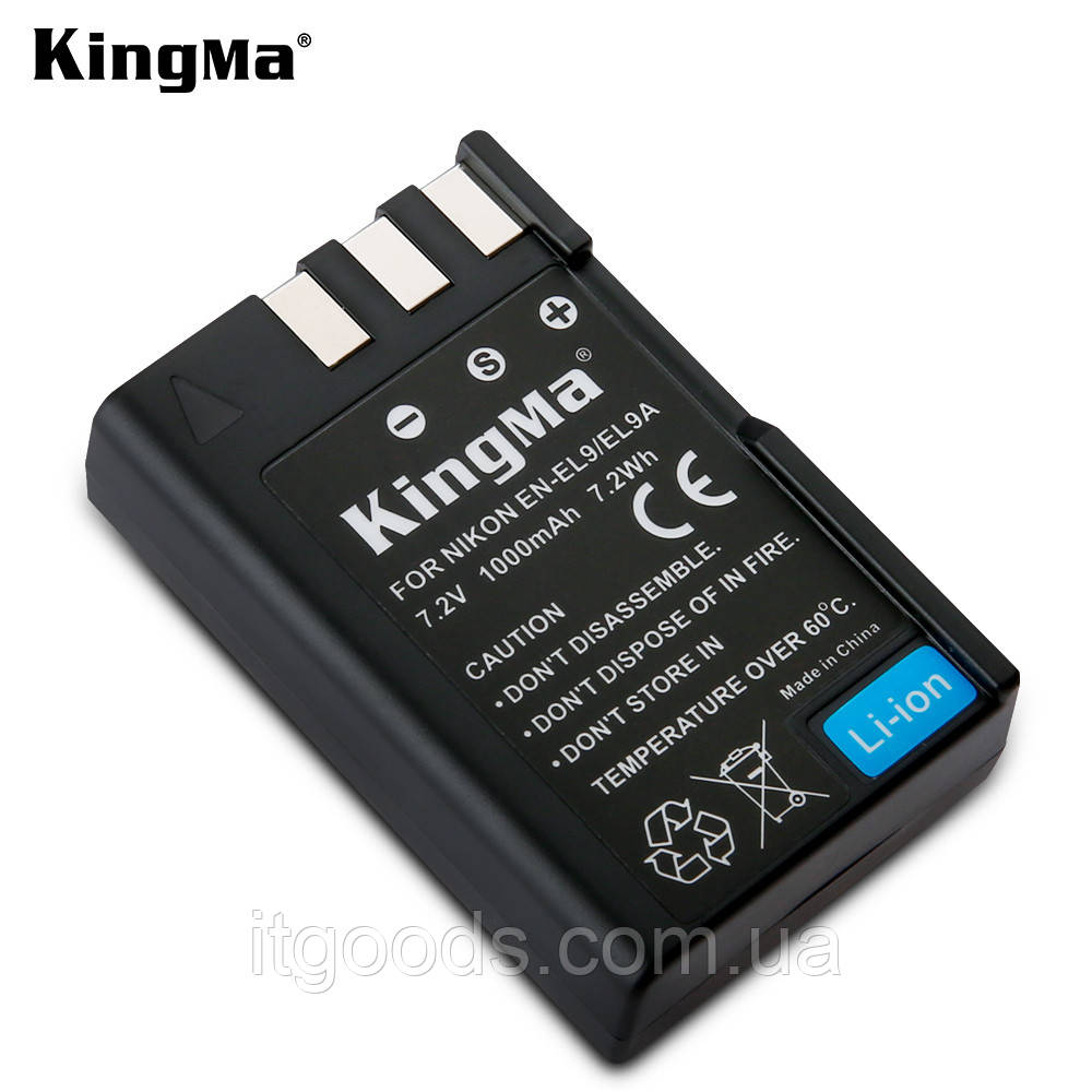 Оригінальний акумулятор KingMa EN-EL9 | EN-EL9a | EN-EL9e 1000mAh 7.2V для Nikon D3000 D5000 D40 D40x D60