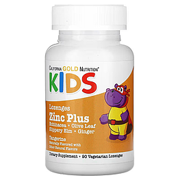 Zinc Plus Lozenge For Children Natural Tangerine California Gold Nutrition 90 жувальних таблеток