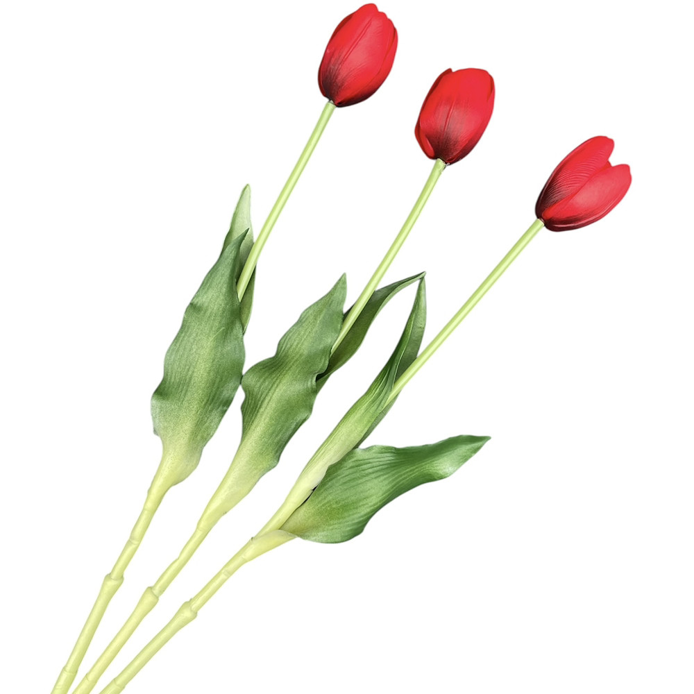 Штучний тюльпан гелевий 37 см червоний, фото 1