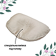 Подушка ортопедична для новонароджених з фіксацією для голови Тюльпанчик 27х18 см Бежева, фото 3