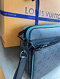 Чоловіча сумка месенджер Louis Vuitton Trio Turquoise сіра якість преміум, фото 4