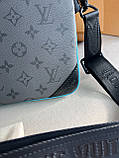 Чоловіча сумка месенджер Louis Vuitton Trio Turquoise сіра якість преміум, фото 9