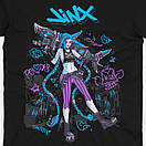 Футболка чорна Morze League of Legends  V4 Arcane Jinx, фото 3