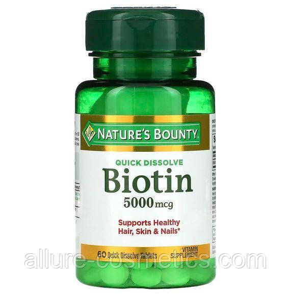 Біотин Nature's Bounty Biotin 5000mg 60 таблеток