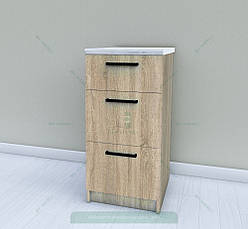 Тумба нижня кухонна М25 400 мм 3 висувні шухляди без стільниці - ДСП | Sv-mebli, фото 3