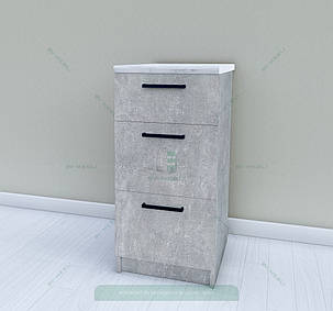 Тумба нижня кухонна М25 400 мм 3 висувні шухляди без стільниці - ДСП | Sv-mebli, фото 2