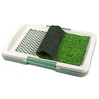 Туалет для собак з газоном Petsafe Puppy Potty Pets 47х34х6 см Білий з бірюзовим