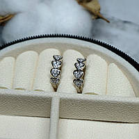 Сережки Xuping Jewelry сердечки з білим цирконом з медичного сплаву родій 16х5 мм XCP-366