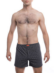 Чоловічі труси боксерки сімейні класичні 100% бавовна Atlet МБ 000004 принт чорні