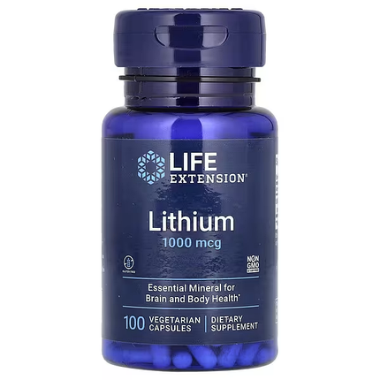 Life Extension Lithium 1000 mcg 100 Veg Caps, фото 1