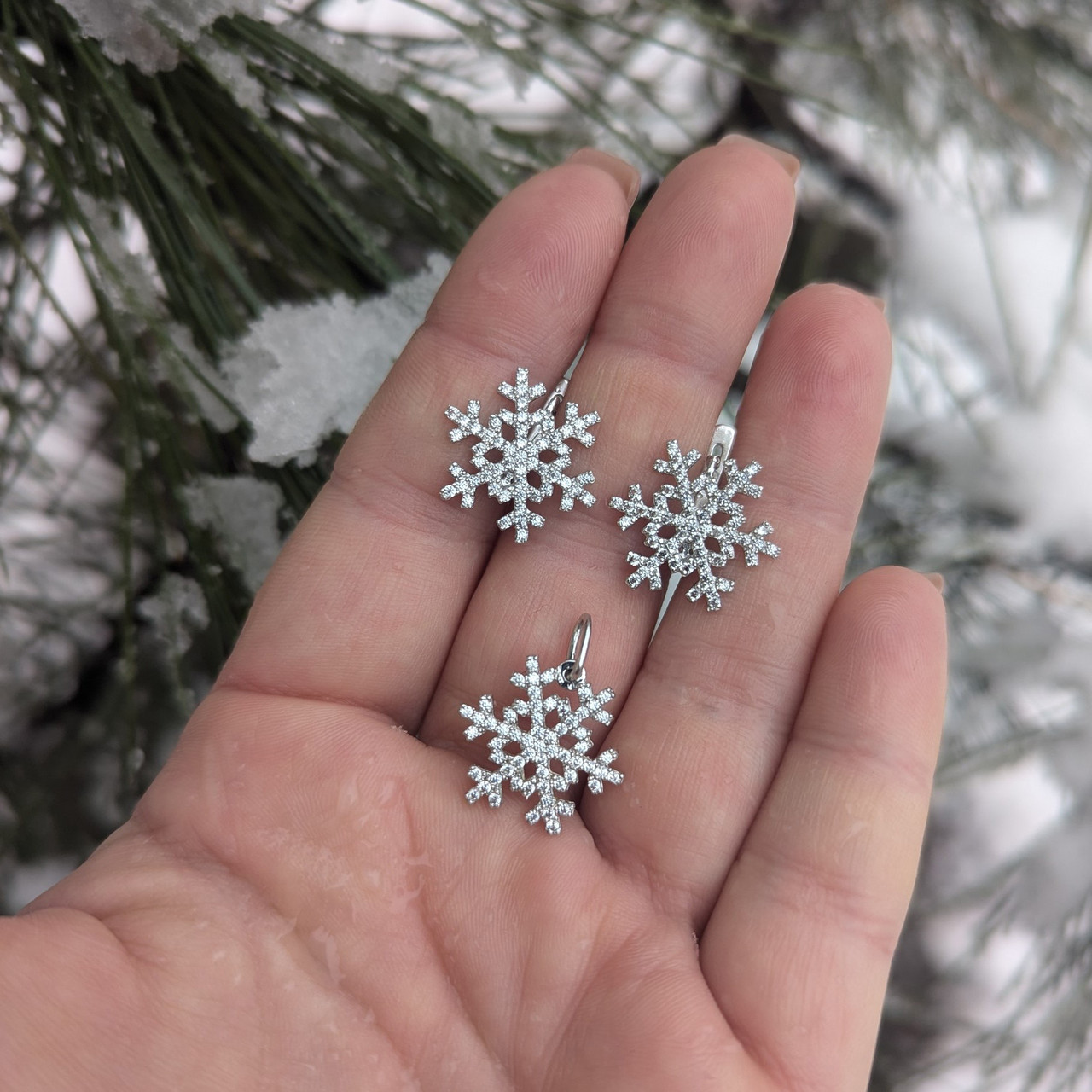 Сніжинки, Набір Сережки та кільце