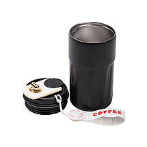 Термочашка з датчиком температури Coffee на 500 мл чорна, фото 3