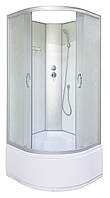 Душовий бокс 90x90 см без даху матові стекла високий піддон душова кабіна із задніми стінками