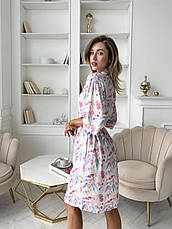 Жіночий халат COSY з полірованого штапелю Aura квіти, фото 3
