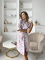 Жіночий халат COSY з полірованого штапелю Aura квіти, фото 6