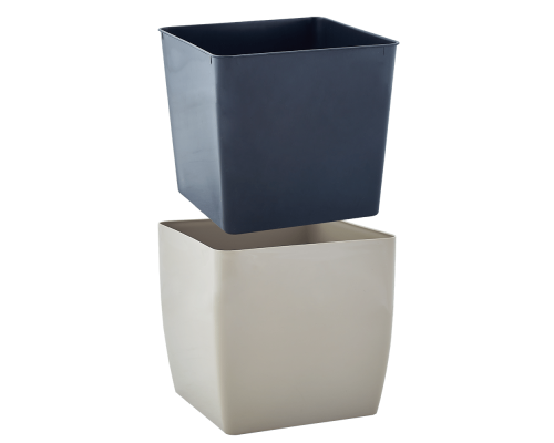 Вазон "Квадро" низький 22*22*21 см, (115084), Пластик, какао, Aleana, Арт.60154