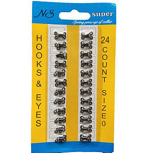 #0 гачки, застібки для одягу Sindtex чорні 24шт