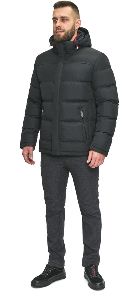 Чоловіча міська зимова графітова куртка модель 2899 56 (3XL) 52 (XL)