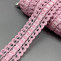 #2093 - Тасьма макраме в'язана 3.5 см - рожевий