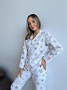 Домашня жіноча піжама COSY Сніжинки (сорочка+штани)