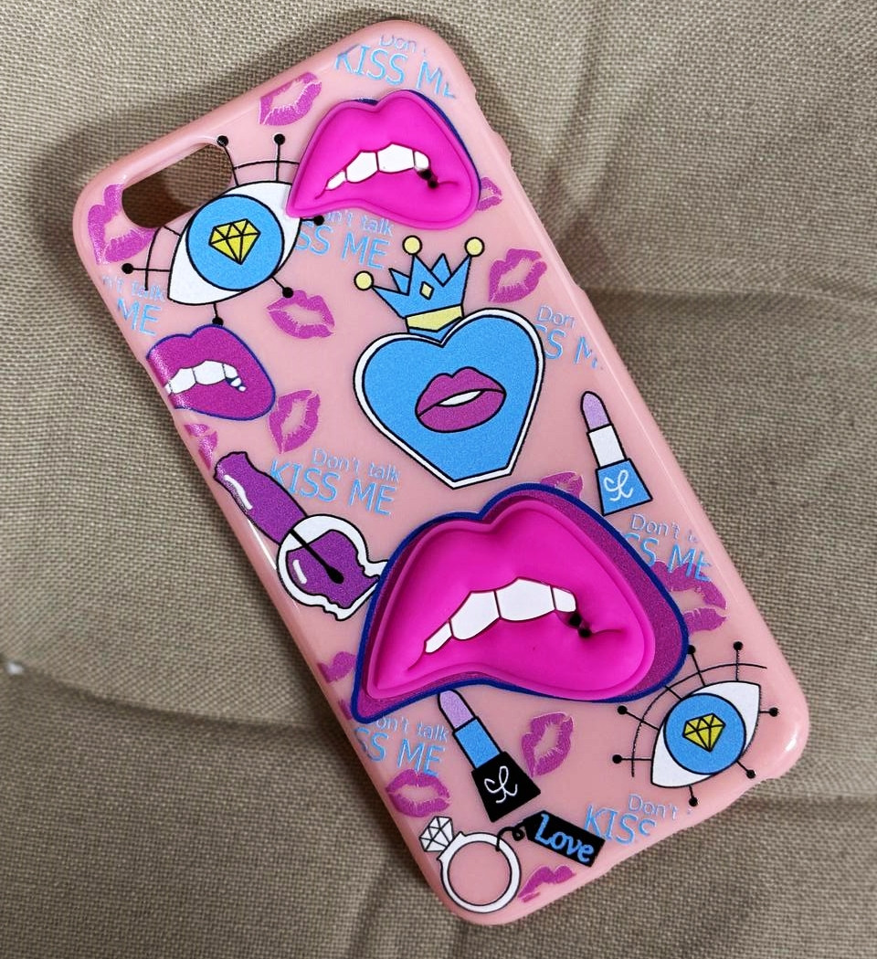 Силіконовий чохол для iPhone 6S/6 - Kiss Me, Рожевий